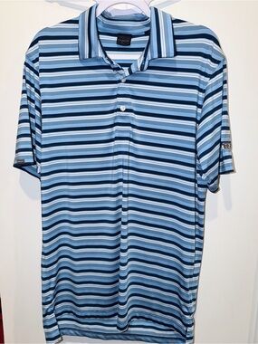 Blue Striped Polo Shirt by Dunning Golf